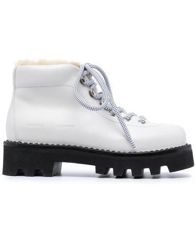 Proenza Schouler Shearling Hiking Boots - White