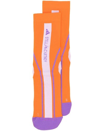 adidas By Stella McCartney Calcetines con logo en intarsia - Naranja