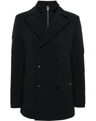BOSS Double-breasted Down Coat - Black