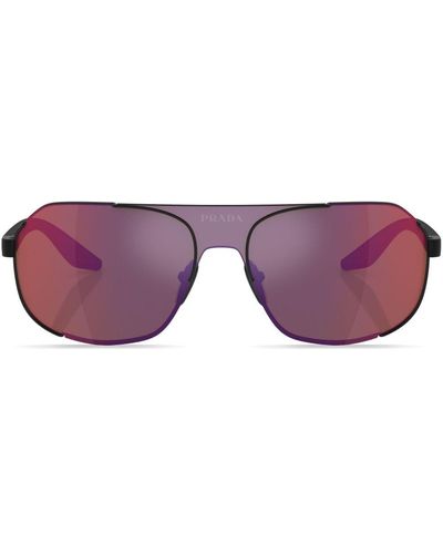 Prada Linea Rossa Round-frame Sunglasses - Purple