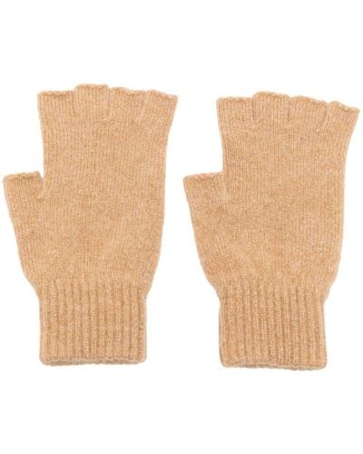 Pringle of Scotland Cozy Fingerless Cashmere Gloves - White