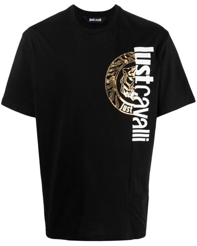 Just Cavalli Camiseta con logo estampado - Negro