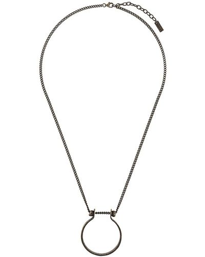 Saint Laurent Horseshoe Short Necklace - Metallic