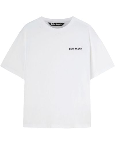 Palm Angels Jersey-T-Shirt mit Logo-Stickerei - Weiß