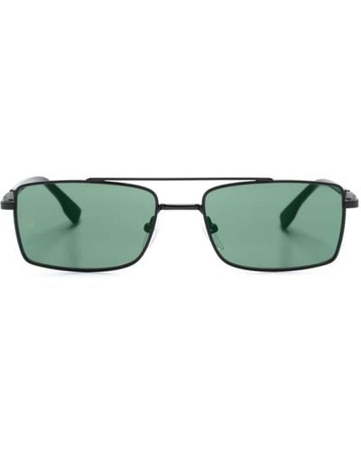 Karl Lagerfeld Lunettes de soleil rectangulaires à logo - Vert