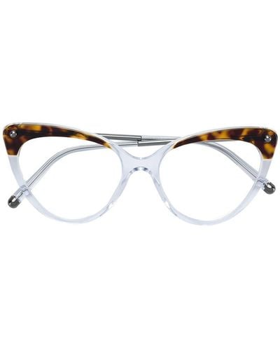 Dolce & Gabbana Tortoiseshell Cat-eye Glasses - White