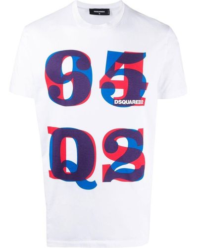 DSquared² T-shirt Met Grafische Print - Wit