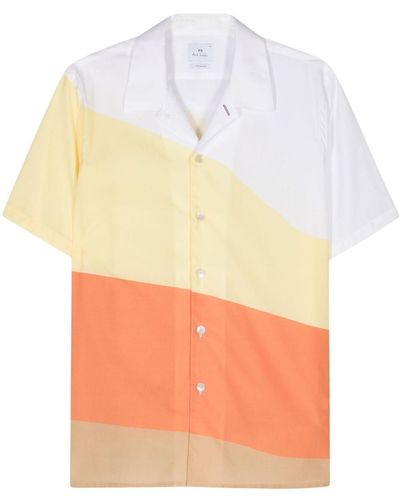 PS by Paul Smith カラーブロック シャツ - オレンジ