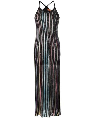 Missoni Striped Long Dress - Black
