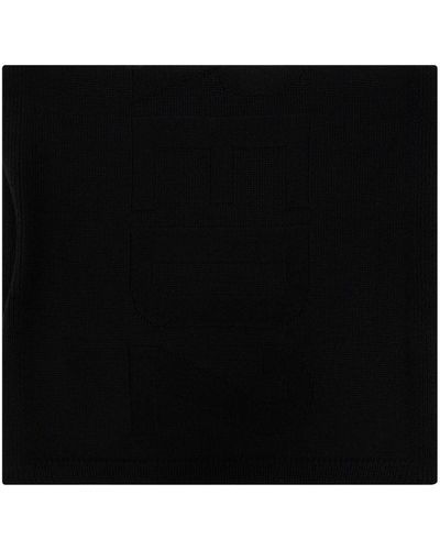 DSquared² Intarsia-knit Wool Scarf - Black