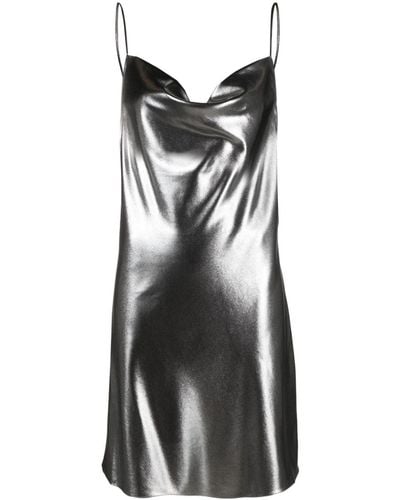 ROTATE BIRGER CHRISTENSEN Rotate Metallic Mini Slip Dress - Black
