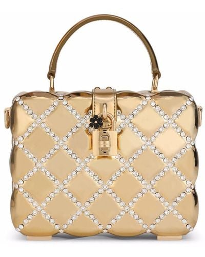 Dolce & Gabbana Dolce Box-Handtasche mit Strassverzierung - Mettallic