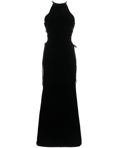 Alessandra Rich レースアップ ドレス - ブラック