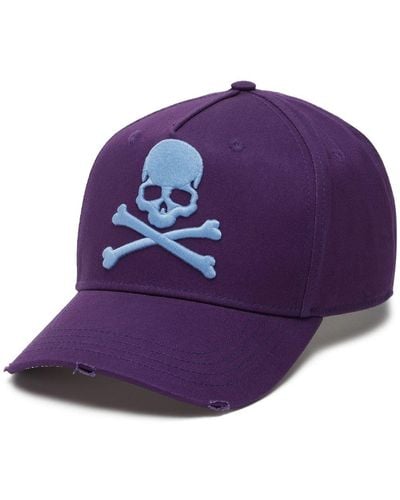 Philipp Plein Embroidered-motif Cotton Baseball Cap - Purple
