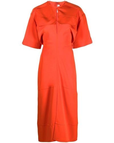 Victoria Beckham Arancione Cut-out Midi Dress - Orange
