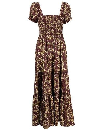 Tory Burch Earth Tone Ankle-length Dress - Brown