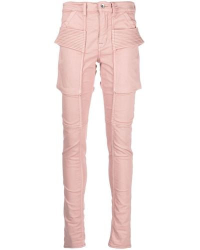 Rick Owens DRKSHDW Vaqueros skinny con detalle de tira - Rosa