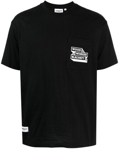 Chocoolate Slogan-print Cotton T-shirt - Black