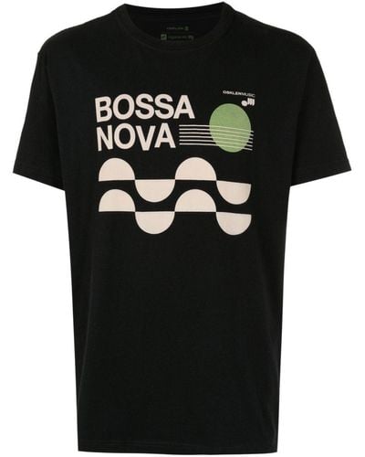 Osklen Bossa Nova Print Detail T-shirt - Black