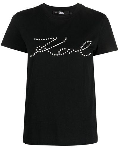 Karl Lagerfeld Camiseta con logo estampado - Negro