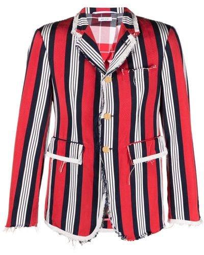 Thom Browne Single-breasted Button-fastening Blazer - Red