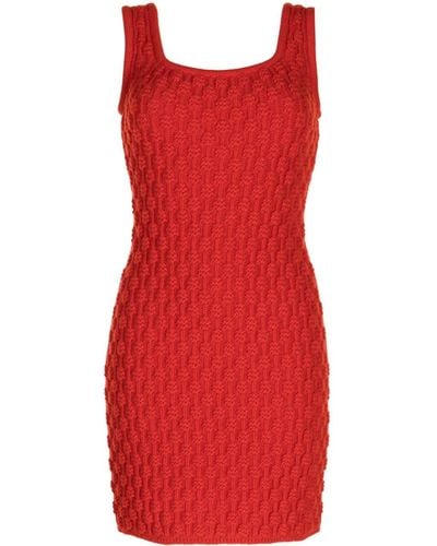 Ports 1961 Minikleid mit 3D-Strickmuster - Rot