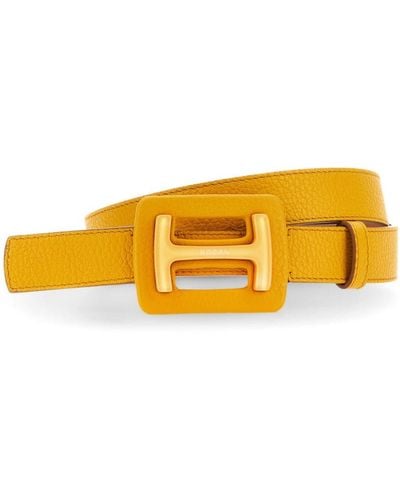 Hogan Cinturón con placa H - Amarillo