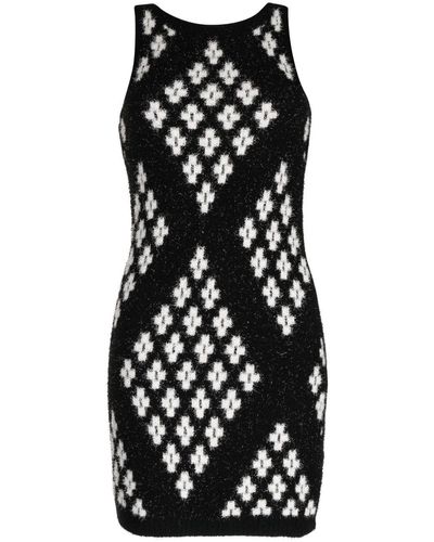 3.1 Phillip Lim Kleid mit Argyle-Muster - Schwarz