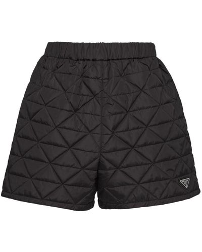 Prada Re-nylon Gewatteerde Shorts - Zwart