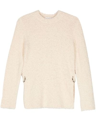 Rabanne Ring-detail Long-sleeve Sweater - White