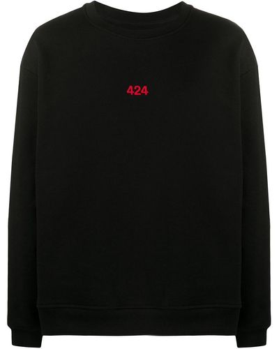 424 Sweater Met Logoprint - Zwart