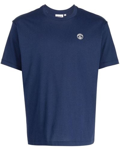 Chocoolate Logo-patch Cotton T-shirt - Blue