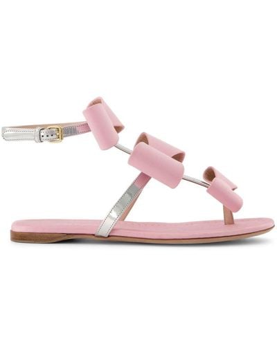 Giambattista Valli Bow-detail Flat Sandals - Pink