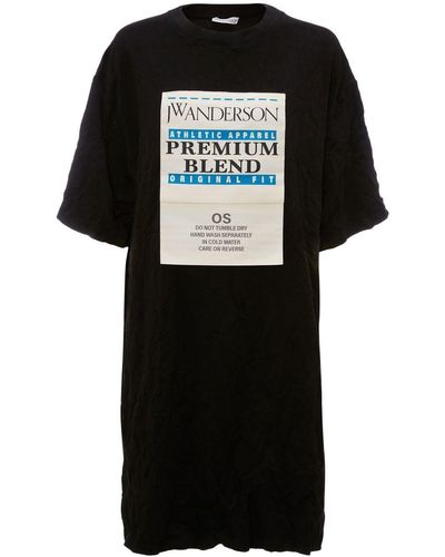 JW Anderson Care Label T-shirt Dress - Black
