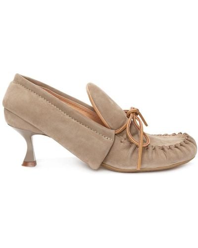 JW Anderson Suede Moccasin Pumps - Natural