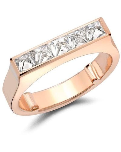 Pragnell 18kt Rose Gold Rockchic Flat-topped Diamond Ring - Pink