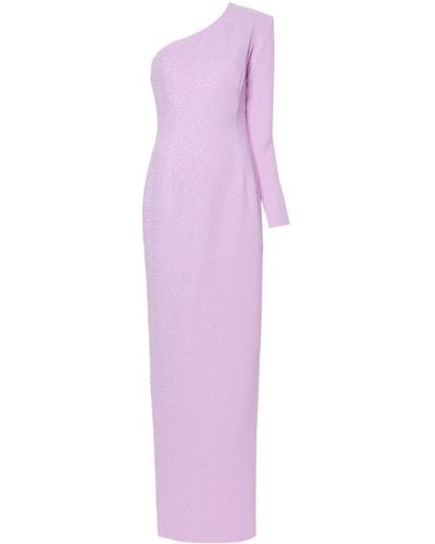 Jean Louis Sabaji Crystal-embellished Crepe Gown - Purple