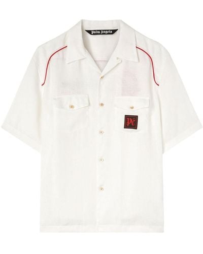 Palm Angels X Haas F1 Team chemise en lin - Blanc