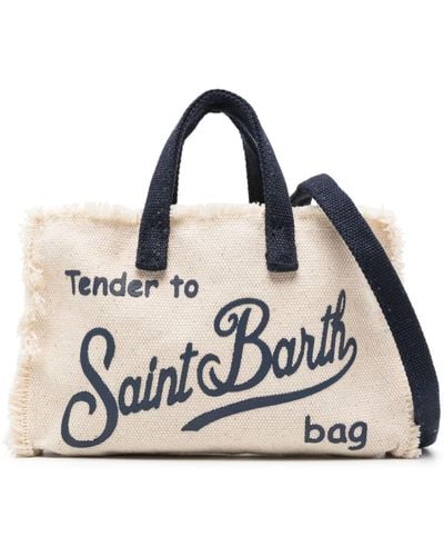 Mc2 Saint Barth Logo-print Canvas Phone Bag - Natural