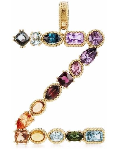 Dolce & Gabbana Rainbow Alphabet Z 18kt Yellow Gold Multi-stone Pendant - Metallic