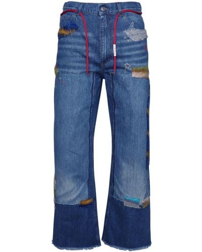 Marni Katoenen Jeans Met Logopatch - Blauw