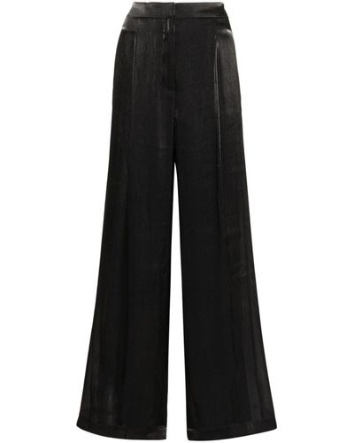MICHAEL Michael Kors Georgette Pleated Wide-leg Trousers - Black