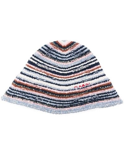 Marni Wide-brim Knitted Hat - Blauw