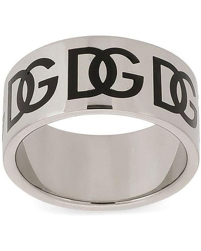 Dolce & Gabbana Ring Met Gegraveerd Dg-logo - Metallic