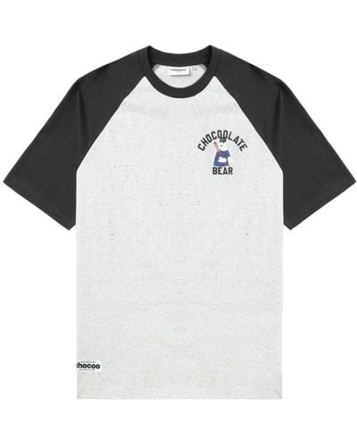 Chocoolate Katoenen T-shirt Met Teddybeerprint - Zwart