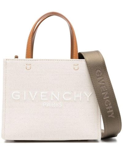Givenchy Mini-shopper Met Logoprint - Naturel