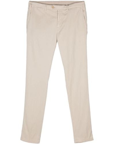 Canali Slim-fit Cotton Trousers - Natural