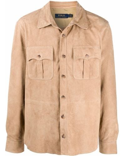 Polo Ralph Lauren Suede Safari Jacket - Natural