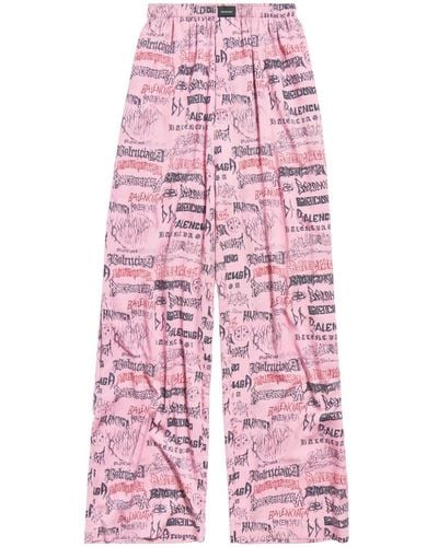 Balenciaga Diy Metal Wide-leg Pants - Pink