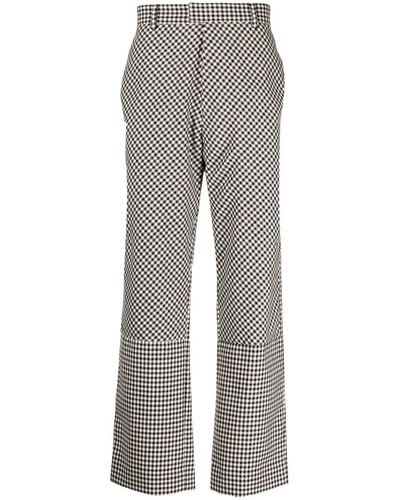 Paul Smith Grid-pattern Tailored Cropped Pants - Gray